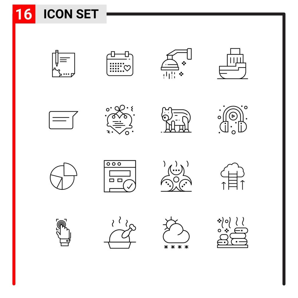 16 kreativ ikoner modern tecken och symboler av logistisk dusch dag avslappning skönhet redigerbar vektor design element