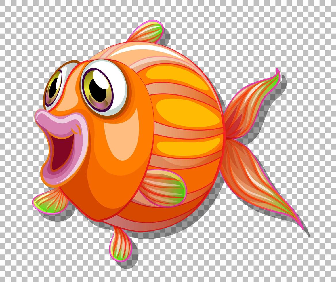 söt fisk med stora ögon seriefigur vektor