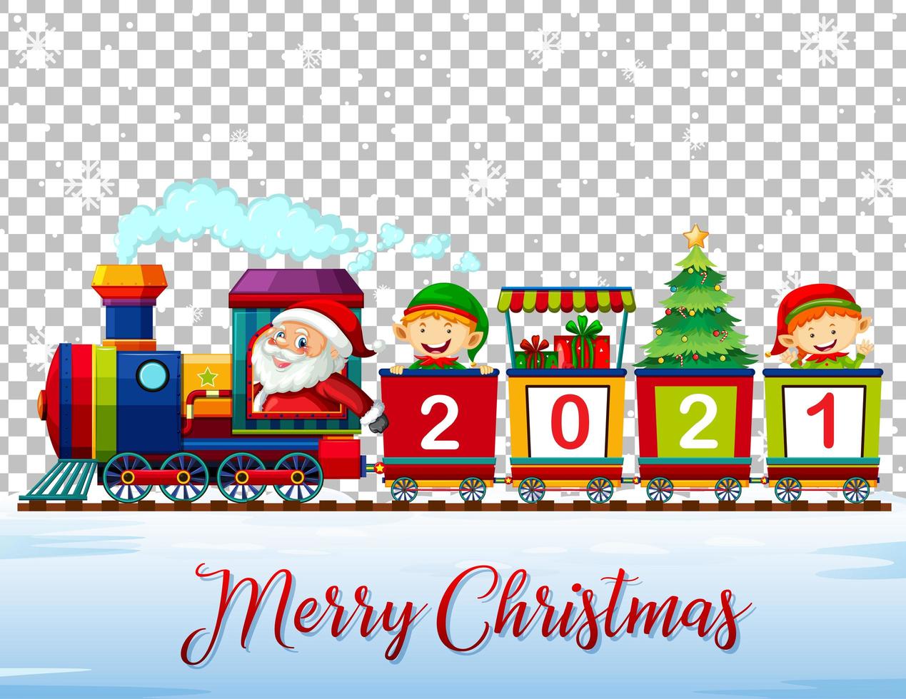 Frohe Weihnachten Santa Claus Und Elf Im Zug Download Kostenlos Vector Clipart Graphics Vektorgrafiken Und Design Vorlagen