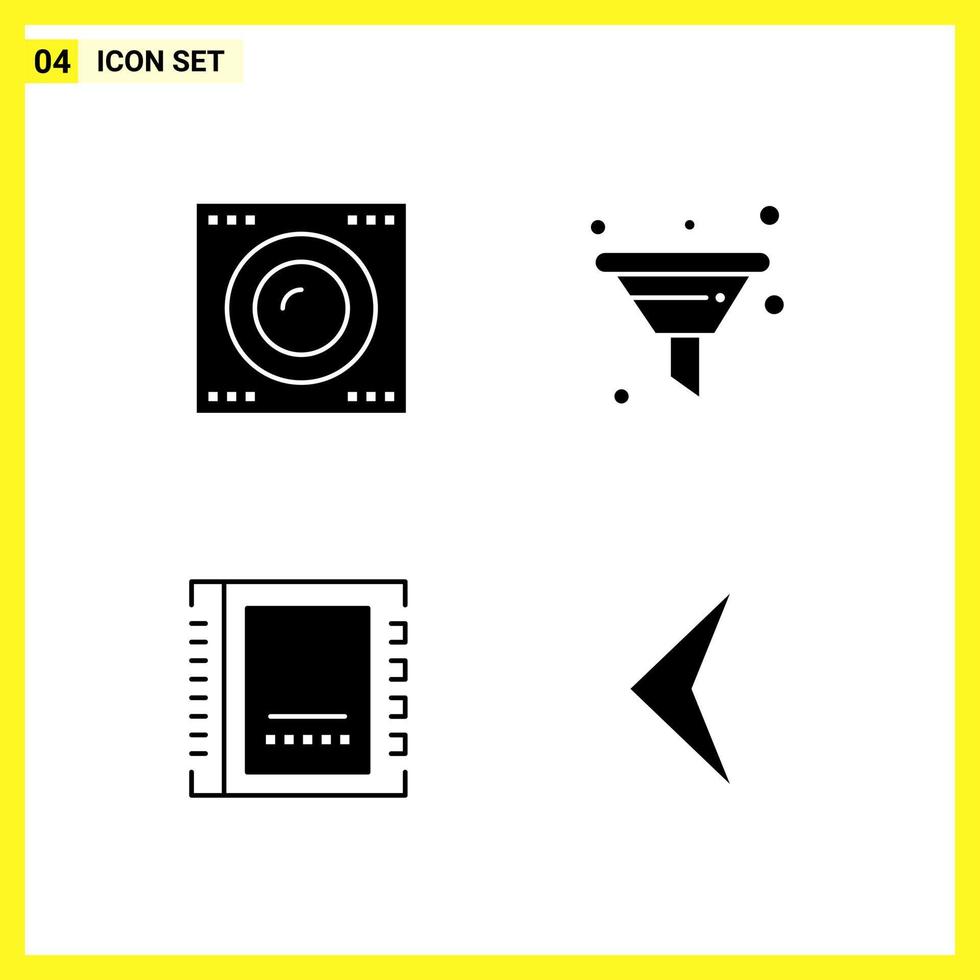 4 ikon uppsättning enkel fast symboler glyf tecken på vit bakgrund för hemsida design mobil tillämpningar och skriva ut media kreativ svart ikon vektor bakgrund