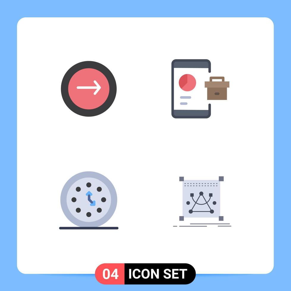 universell ikon symboler grupp av 4 modern platt ikoner av Ansökan smartphone mobil marknadsföring klockor redigerbar vektor design element