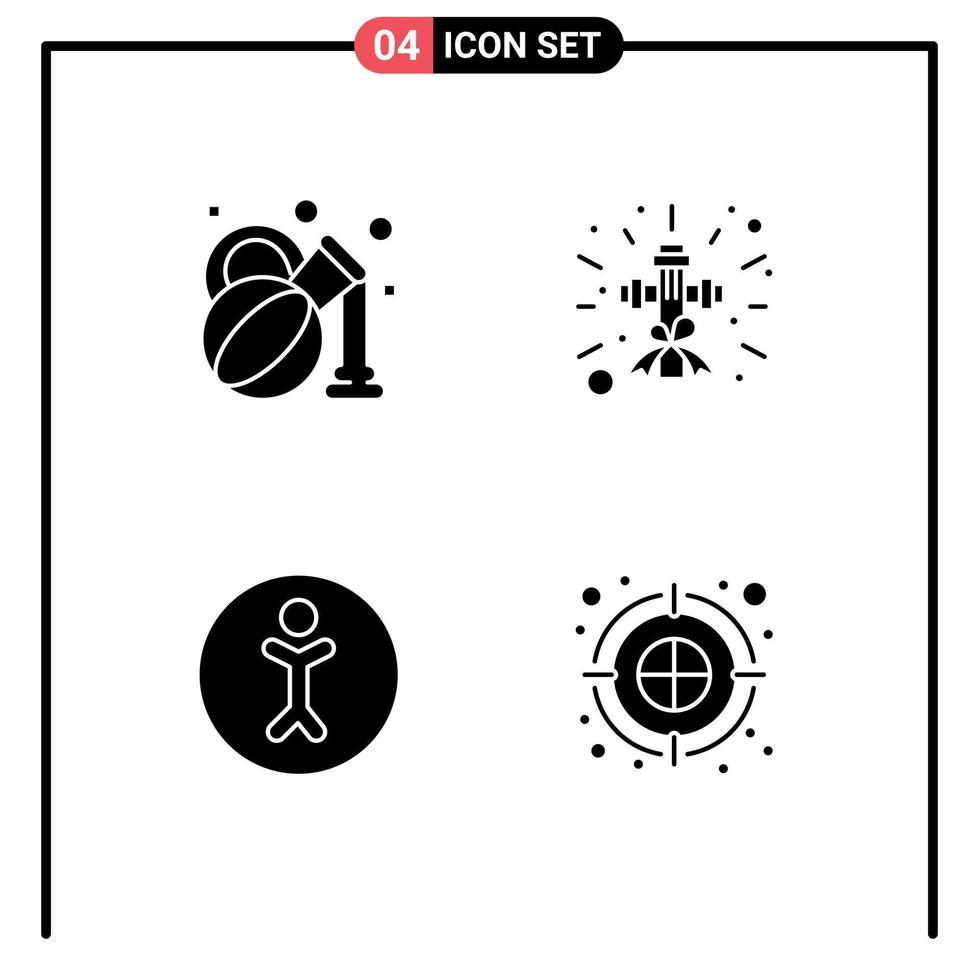 universell ikon symboler grupp av 4 modern fast glyfer av oliv person kristen tecken Färg fylla redigerbar vektor design element