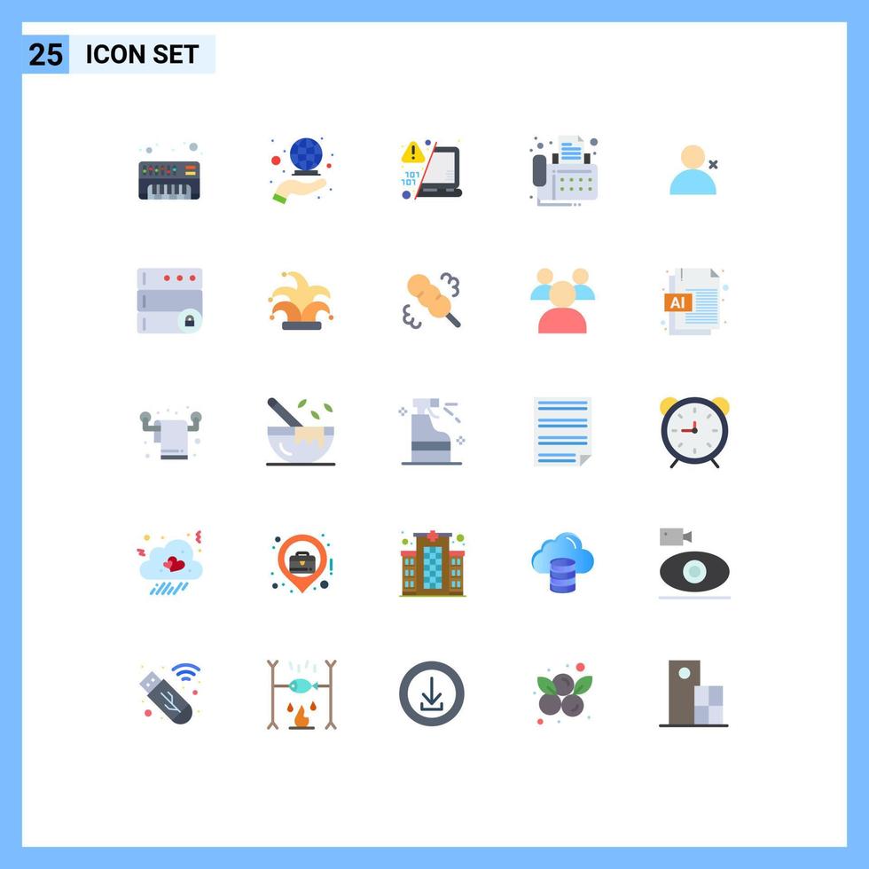 Stock Vector Icon Pack mit 25 Zeilen Zeichen und Symbolen für Sets entdecken Menschen Laptop Gerät Kontakt editierbare Vektordesign-Elemente