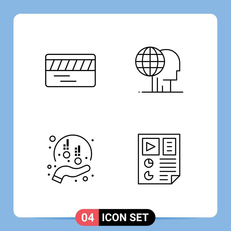 4 kreativ ikoner modern tecken och symboler av biljett donation global marknadsföring marknadsföring hand redigerbar vektor design element