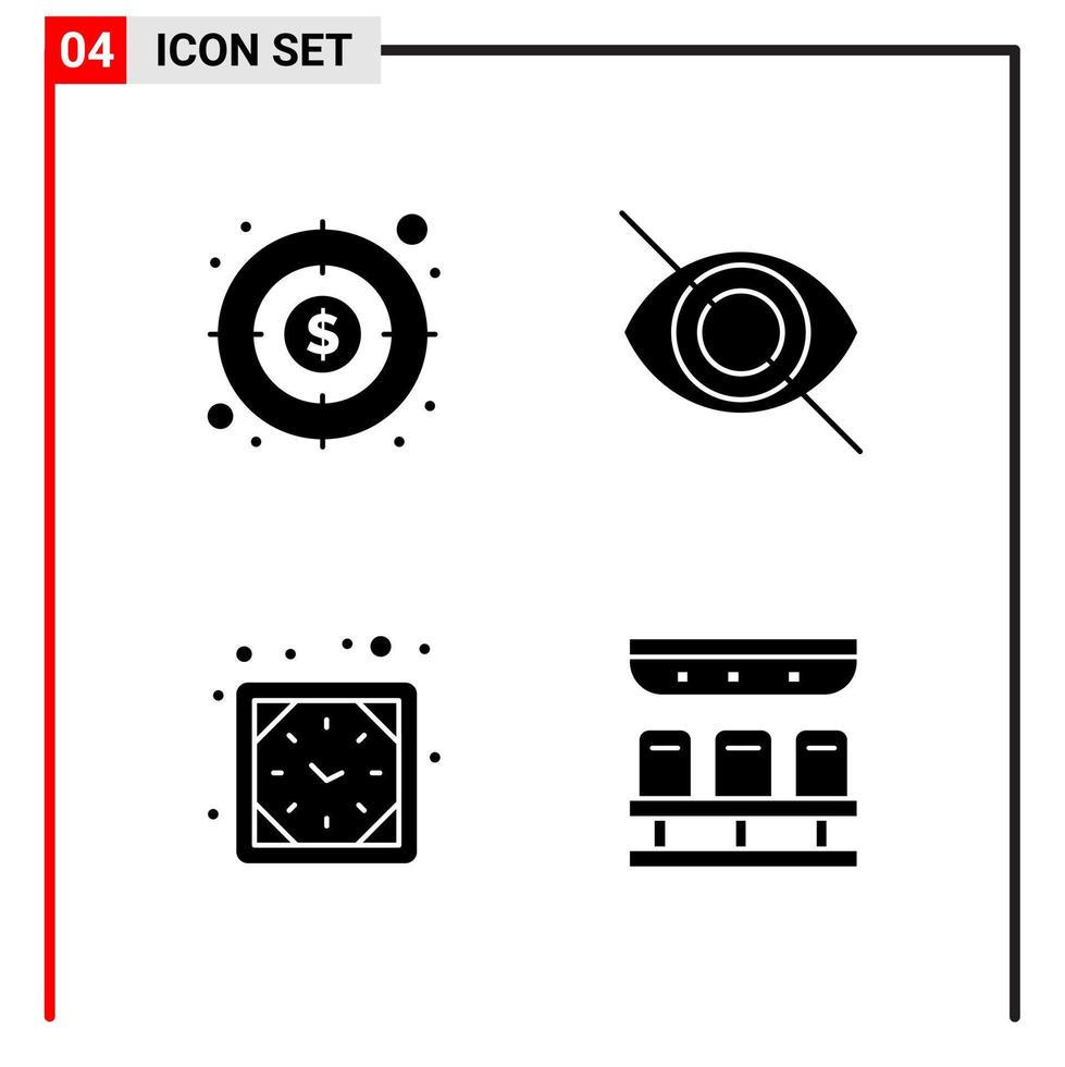 4 allmän ikoner för hemsida design skriva ut och mobil appar 4 glyf symboler tecken isolerat på vit bakgrund 4 ikon packa kreativ svart ikon vektor bakgrund