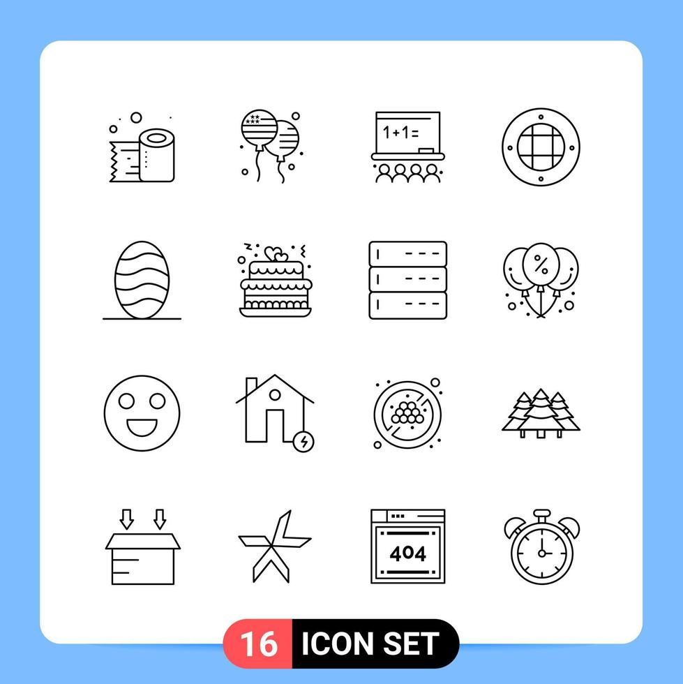 16 linje svart ikon packa översikt symboler för mobil appar isolerat på vit bakgrund 16 ikoner uppsättning kreativ svart ikon vektor bakgrund