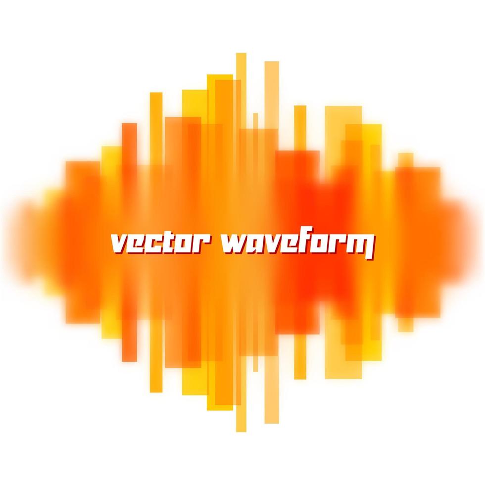 verschwommene Vektorwellenform aus transparenten orangefarbenen Linien vektor
