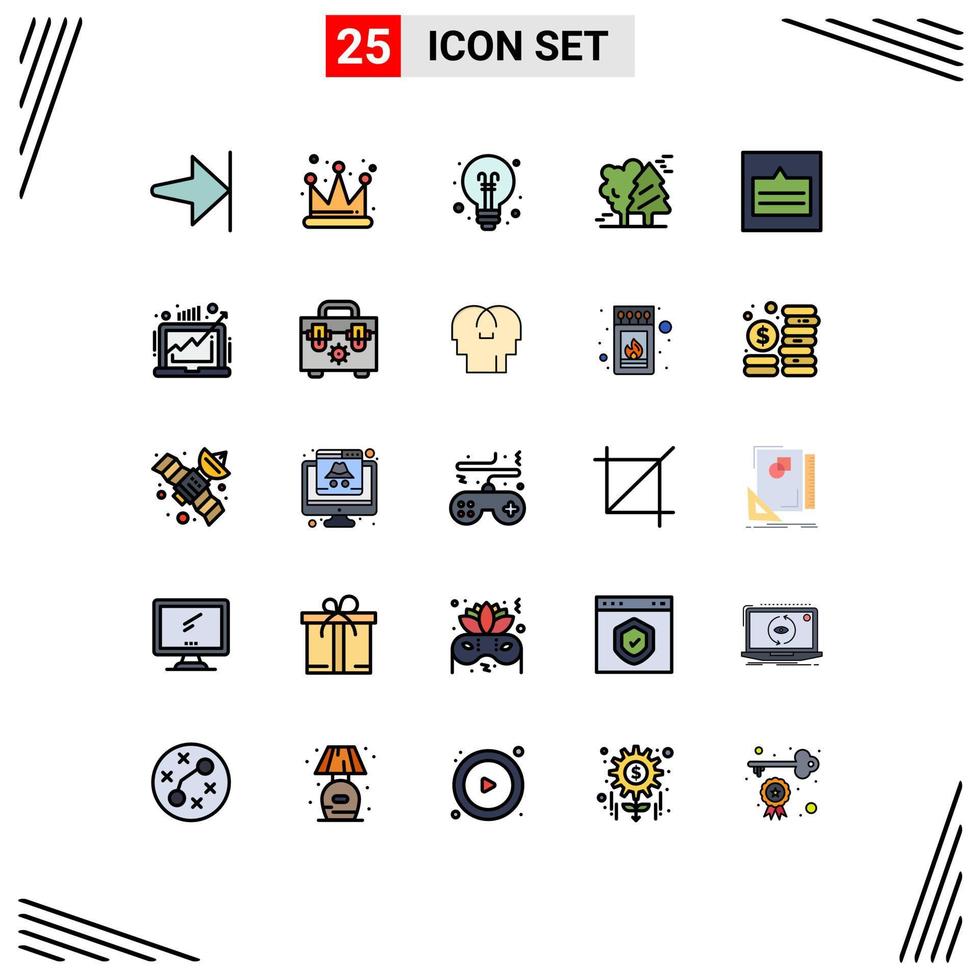 uppsättning av 25 modern ui ikoner symboler tecken för länkar rutnät utbildning skandinavien kanada redigerbar vektor design element