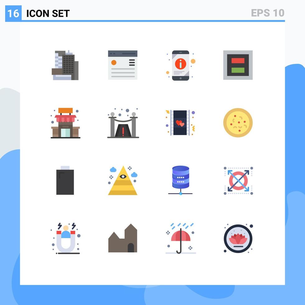 uppsättning av 16 modern ui ikoner symboler tecken för byggnad sektion information layout visa redigerbar packa av kreativ vektor design element