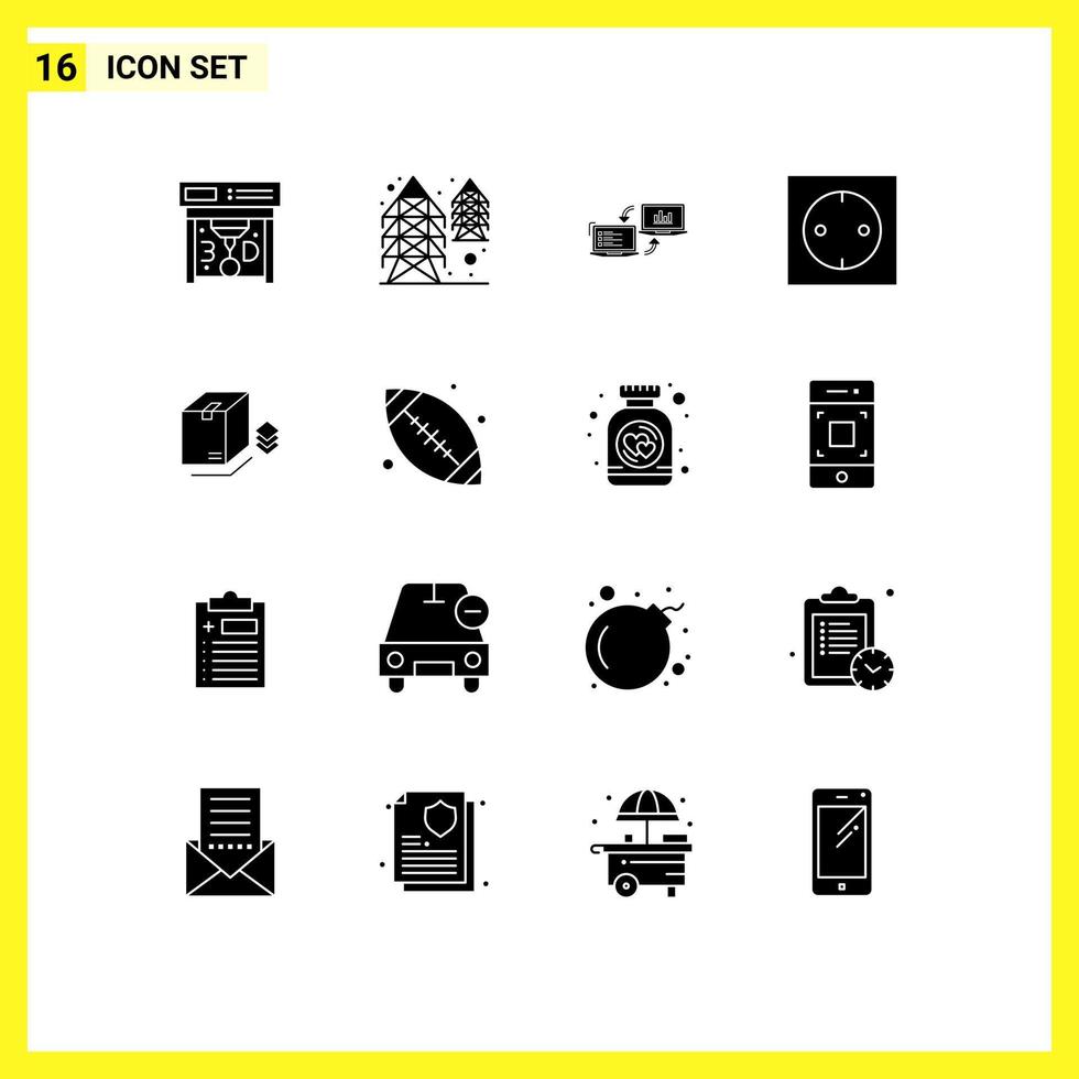 16 kreative Symbole moderne Zeichen und Symbole der Box moderne elektronische Geschäftsinformationen editierbare Vektordesign-Elemente vektor