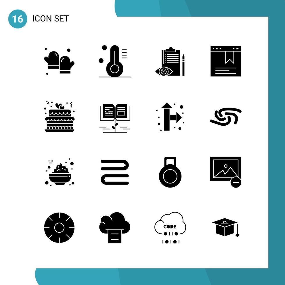 Vektorpaket mit 16 Glyphensymbolen Solid Style Icon auf weißem Hintergrund für Web und Handy vektor