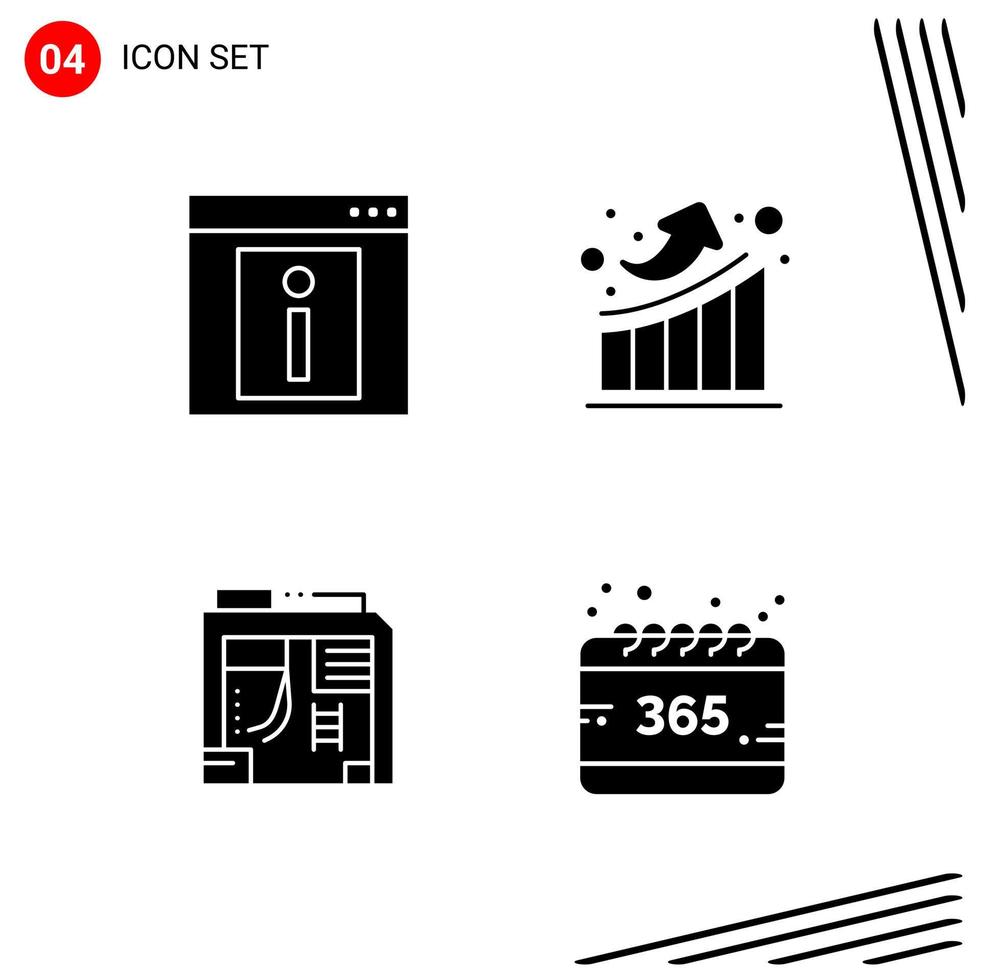 samling av 4 vektor ikoner i fast stil pixel perfekt glyf symboler för webb och mobil fast ikon tecken på vit bakgrund 4 ikoner