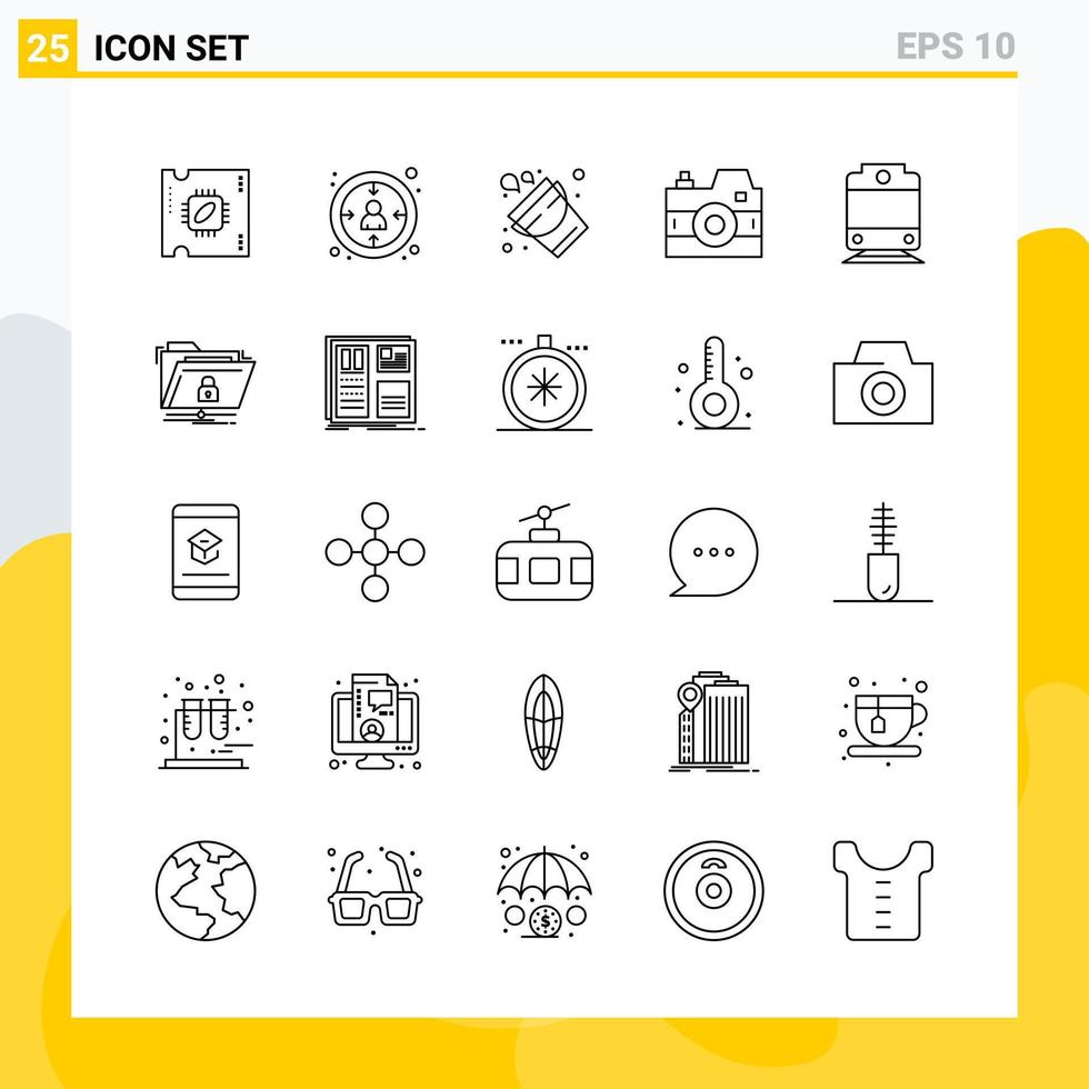 samling av 25 universell linje ikoner ikon uppsättning för webb och mobil vektor