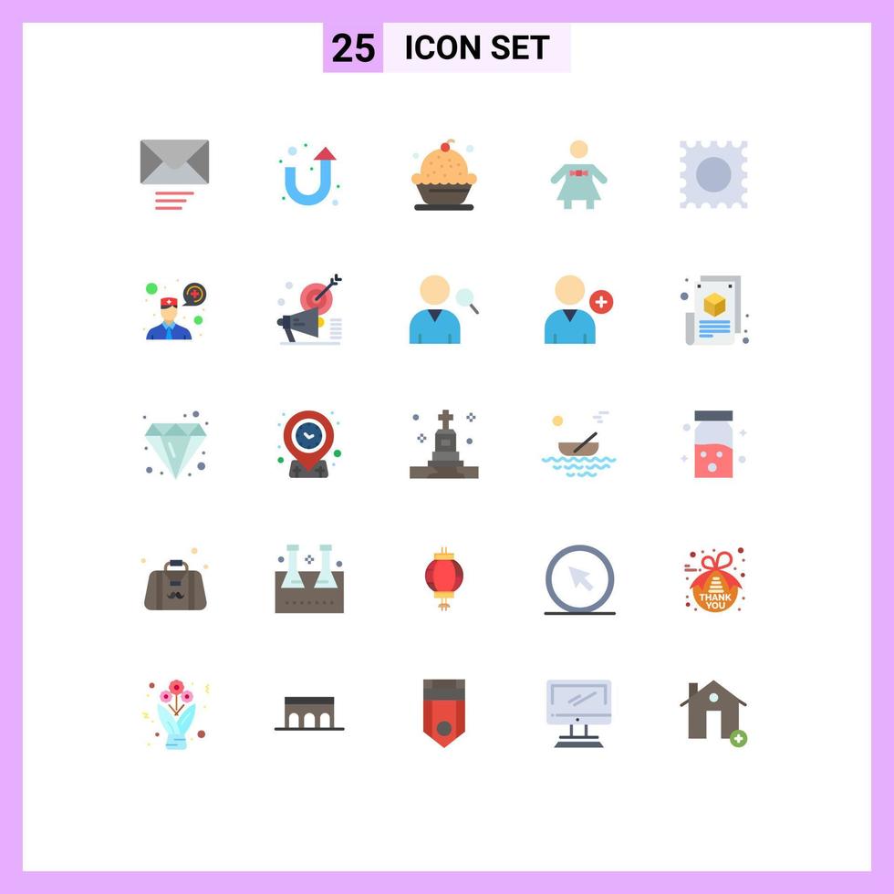 25 användare gränssnitt platt Färg packa av modern tecken och symboler av samråd lsd krämig läkemedel människor redigerbar vektor design element