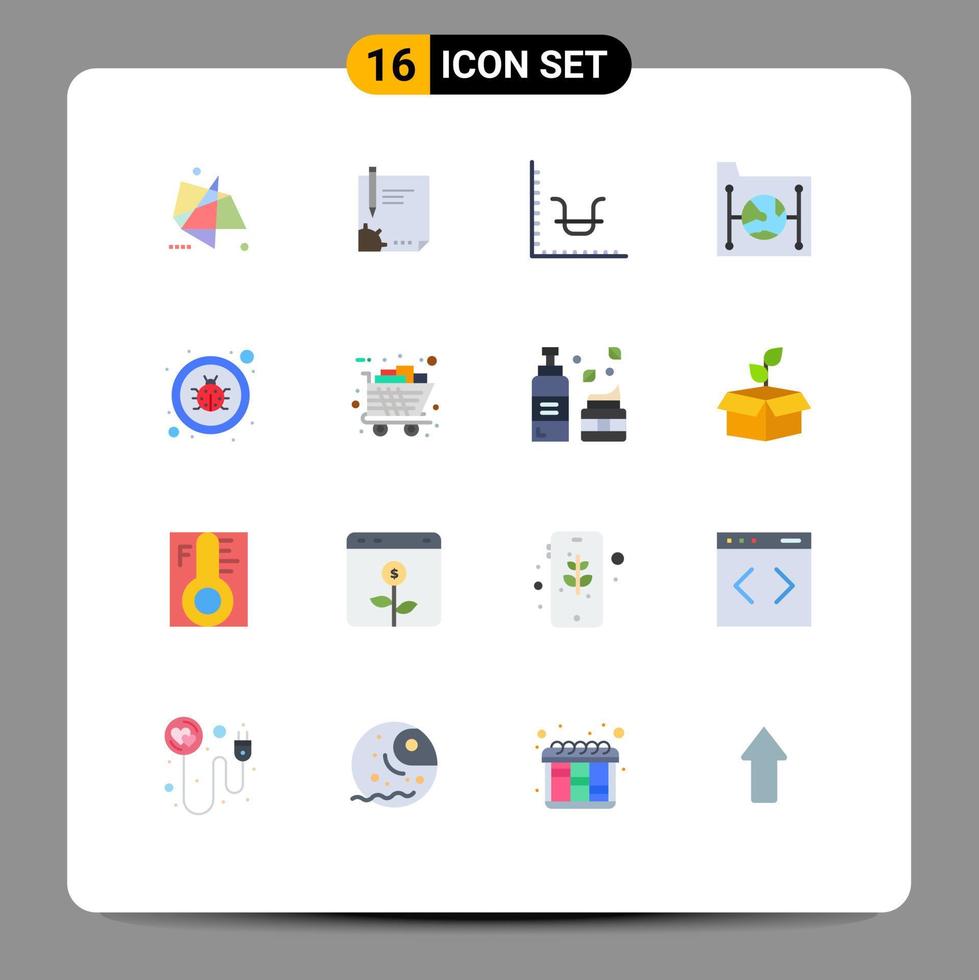 satz von 16 modernen ui-symbolen symbole zeichen für datenmarketing seitendiagramm business editierbares paket kreativer vektordesignelemente vektor