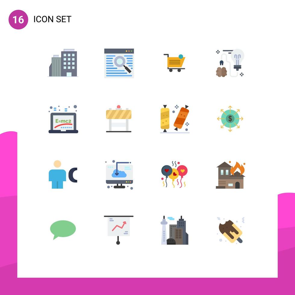 uppsättning av 16 kommersiell platt färger packa för aning brainstorming vagn stormar Lagra redigerbar packa av kreativ vektor design element