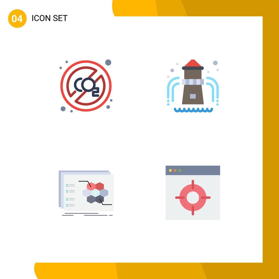 modern uppsättning av 4 platt ikoner pictograph av co strategi disable trädgård taktisk redigerbar vektor design element