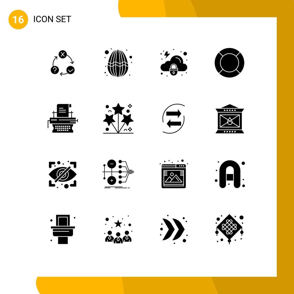 Stock Vector Icon Pack mit 16 Zeilenzeichen und Symbolen für die UX-Hilfe Dekoration wesentliche Sicherheit editierbare Vektordesign-Elemente