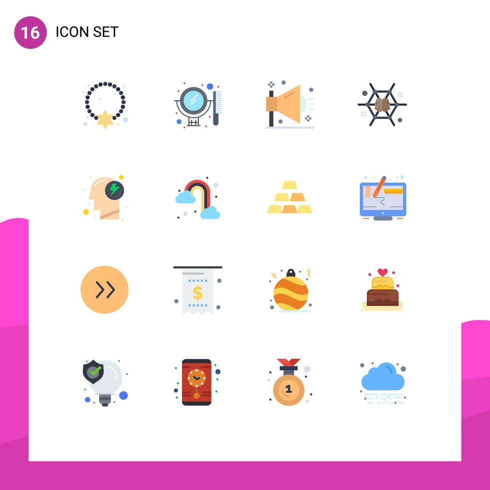 uppsättning av 16 kommersiell platt färger packa för brainstorming ansluta uppsättning sinne seo redigerbar packa av kreativ vektor design element