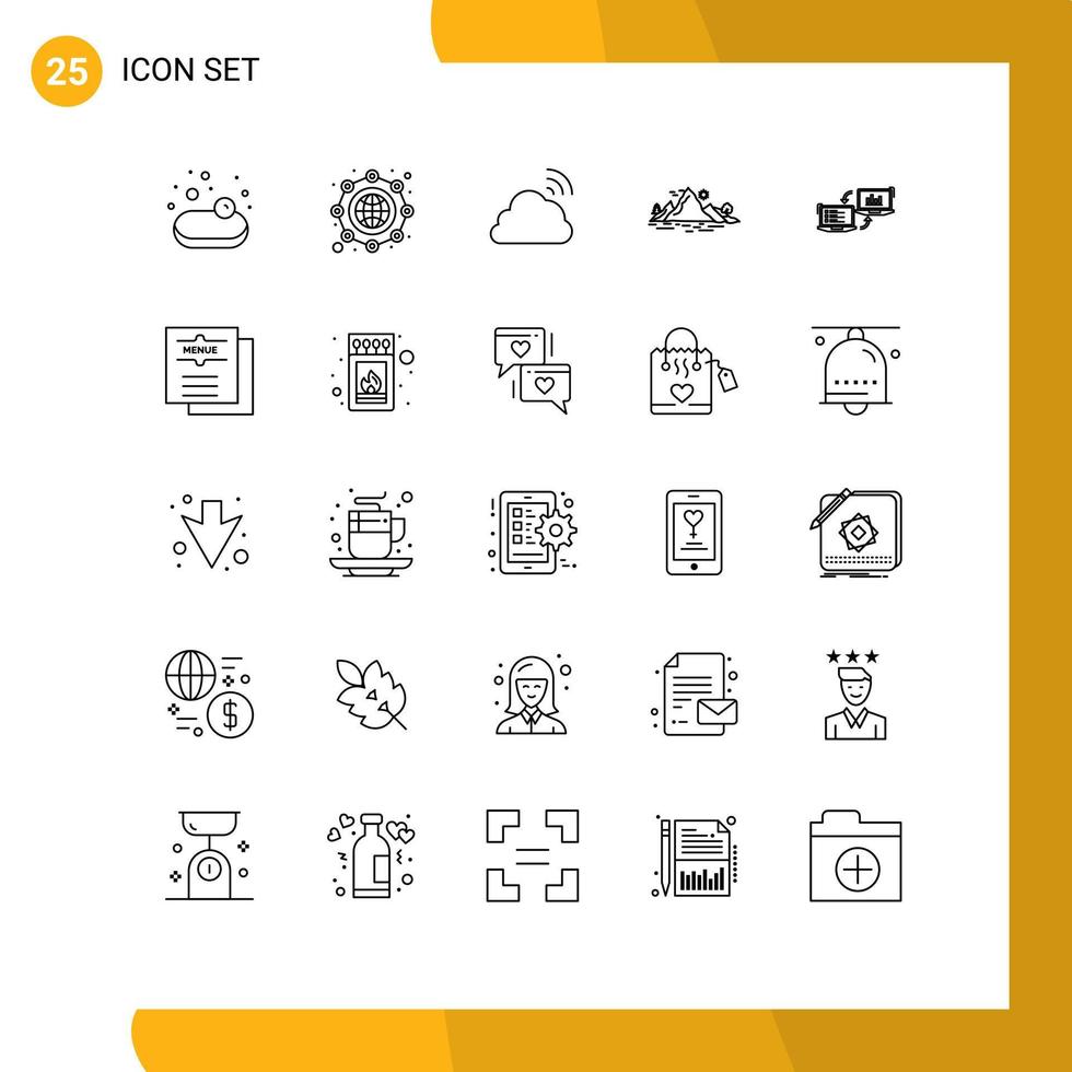 25 kreativ ikoner modern tecken och symboler av utbyta berg regnbåge landskap natur redigerbar vektor design element