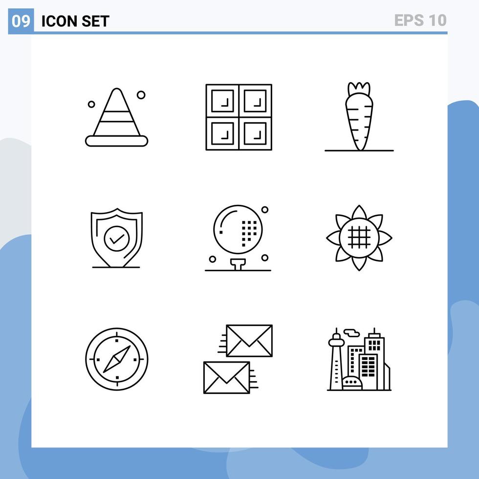 9 användare gränssnitt översikt packa av modern tecken och symboler av spel friidrott mat aktiviteter säkerhet redigerbar vektor design element