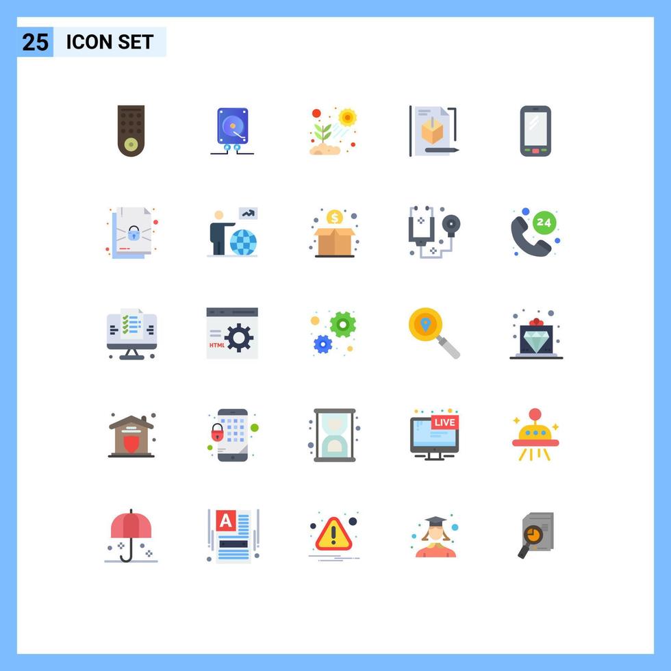 Satz von 25 modernen ui-Symbolen Symbole Zeichen für Smartphone-Technologie Licht Bleistift Datei editierbare Vektor-Design-Elemente vektor