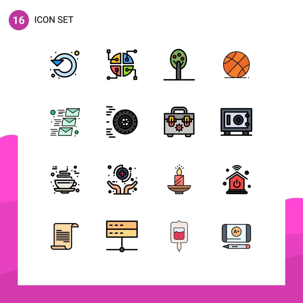 16 kreativ ikoner modern tecken och symboler av utskick e-post natur utbildning sporter redigerbar kreativ vektor design element