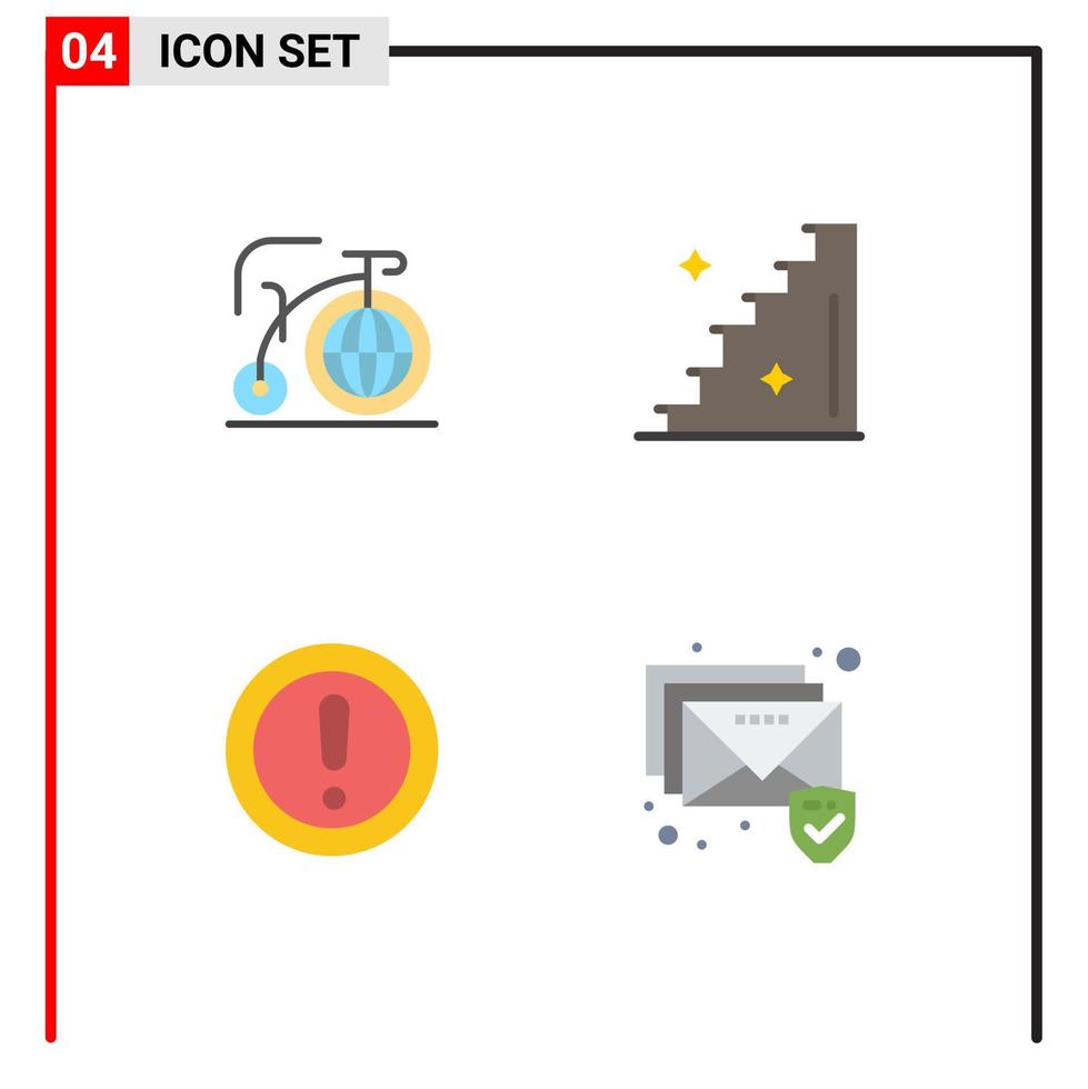 4 universelle flache Symbole für Web- und mobile Anwendungen. Inspirationstreppen für große Notizen unterstützen bearbeitbare Vektordesignelemente vektor