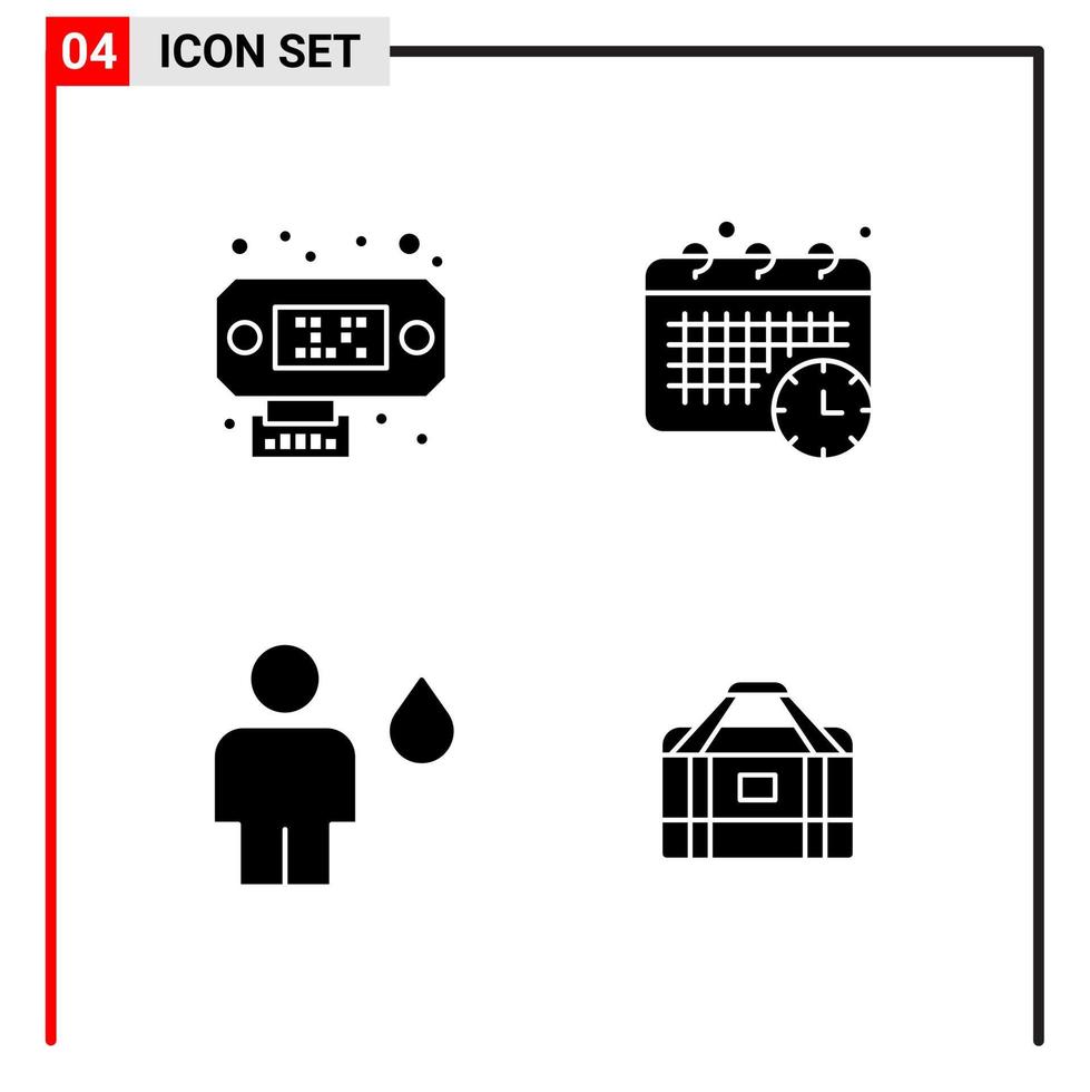 4 allmän ikoner för hemsida design skriva ut och mobil appar 4 glyf symboler tecken isolerat på vit bakgrund 4 ikon packa vektor