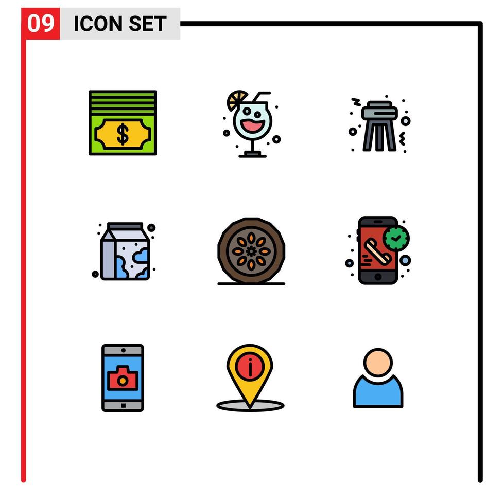 stock vektor ikon packa av 9 linje tecken och symboler för paj mat fest middag mataffär redigerbar vektor design element