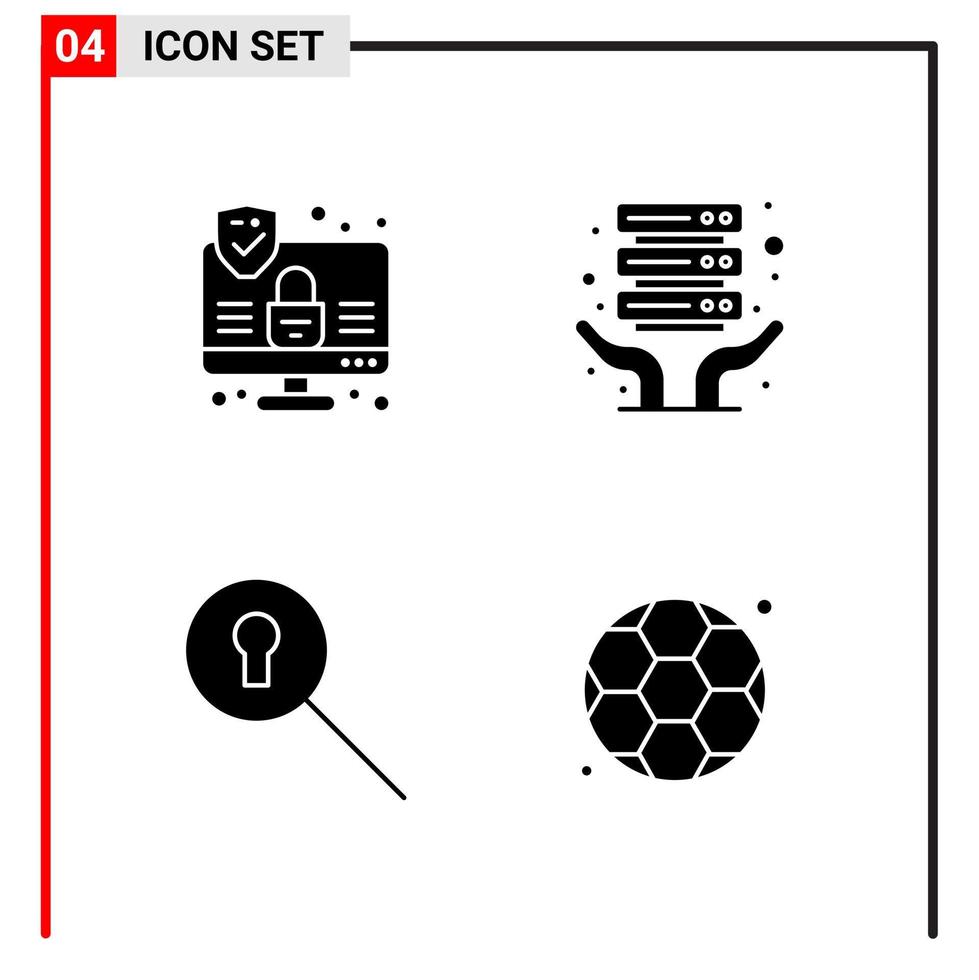 4 allgemeine Symbole für Website-Design Print und mobile Apps 4 Glyphensymbole Zeichen isoliert auf weißem Hintergrund 4 Icon Pack vektor