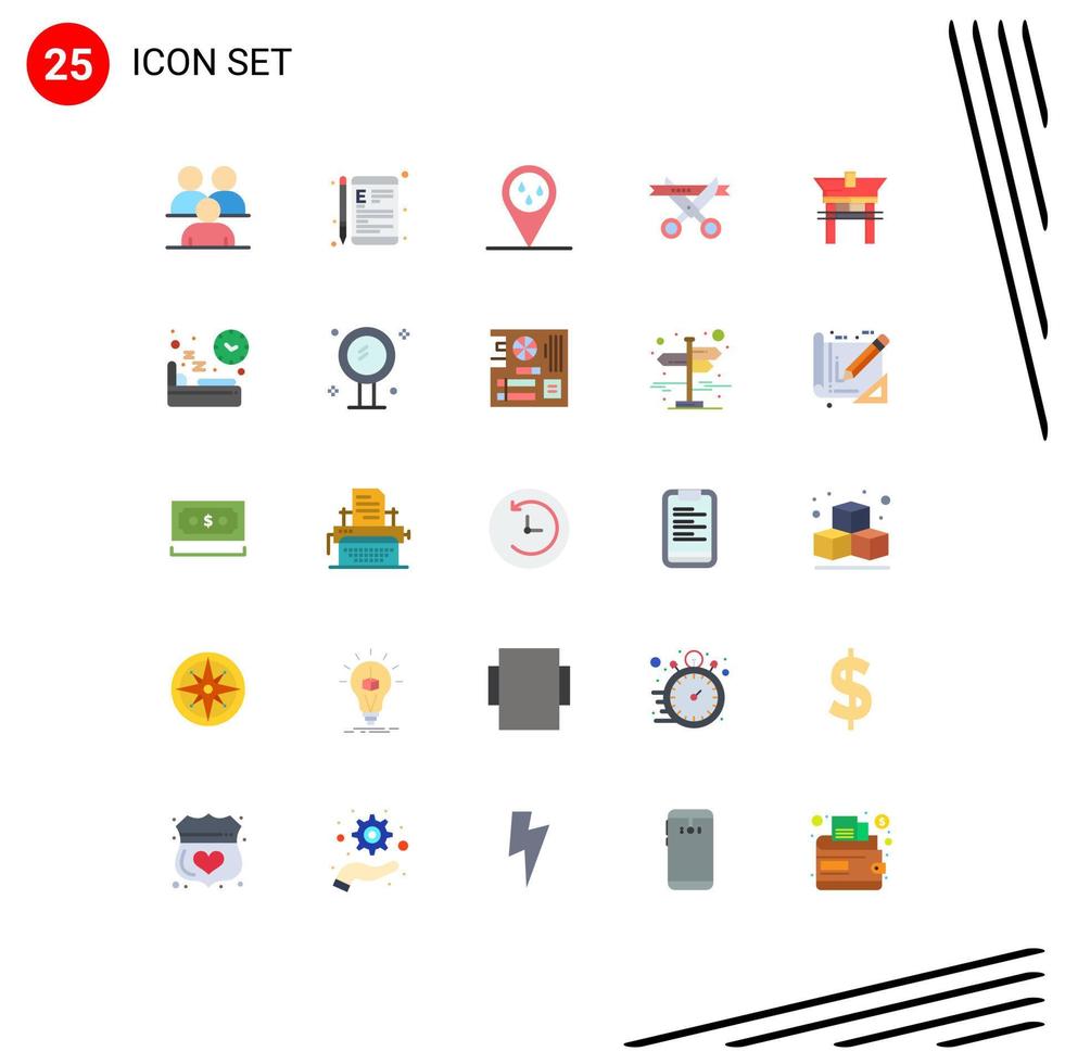 stock vektor ikon packa av 25 linje tecken och symboler för öppning ceremoni inlärning företag regnar redigerbar vektor design element