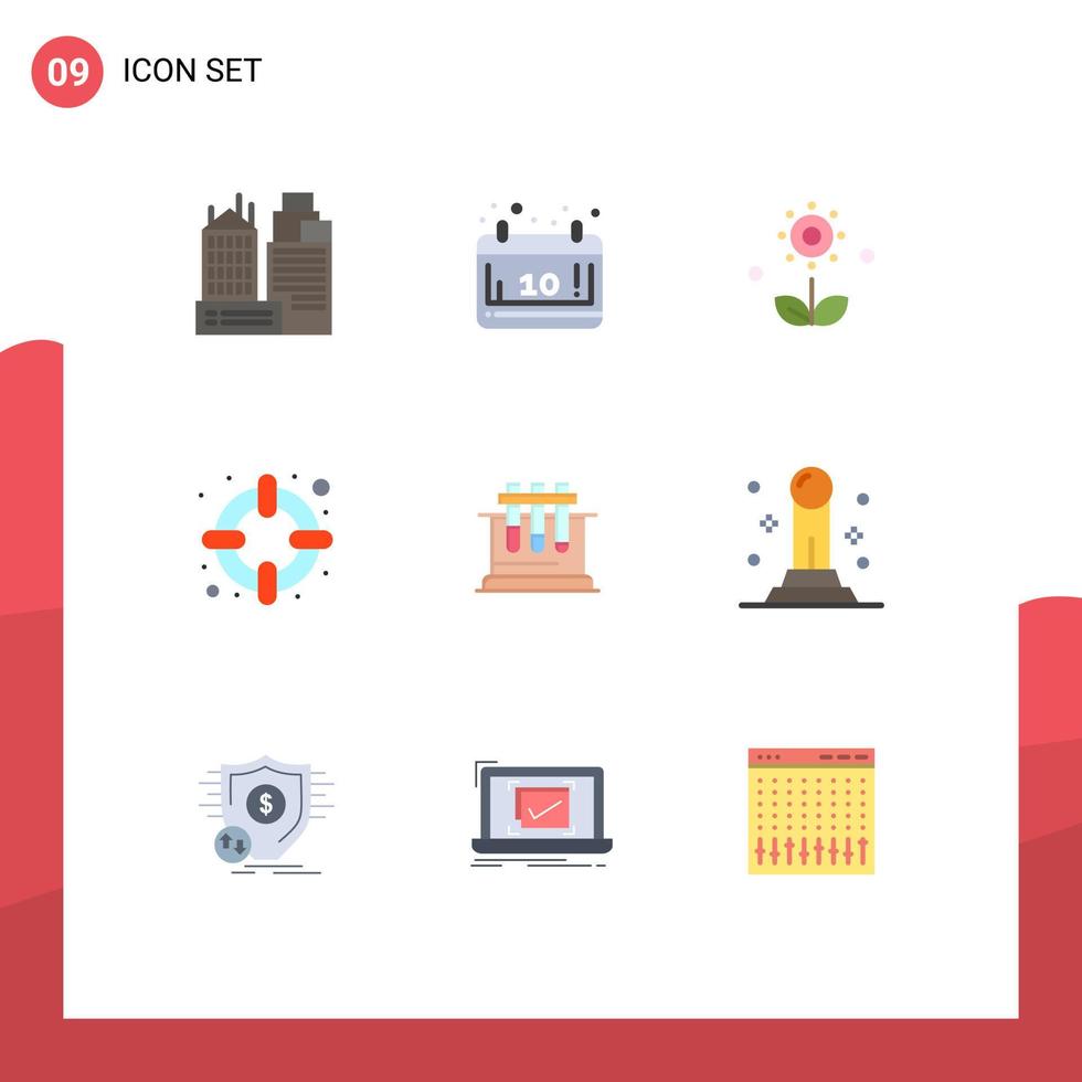 uppsättning av 9 modern ui ikoner symboler tecken för testa Stöd flora livräddare vår redigerbar vektor design element