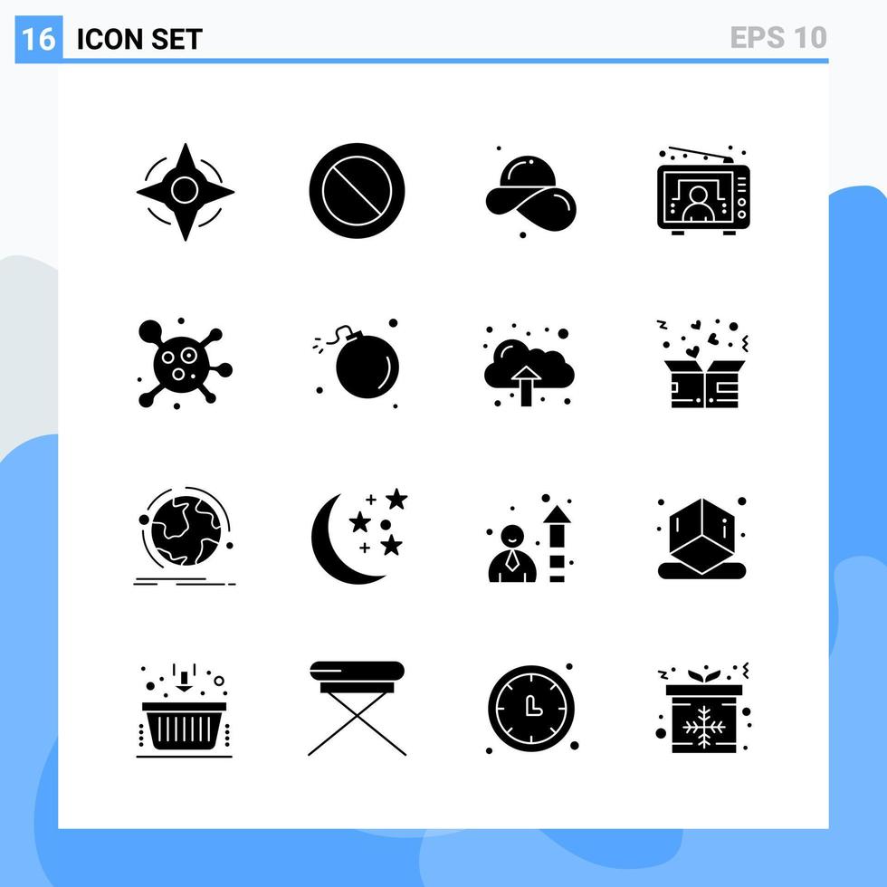 modern 16 fast stil ikoner glyf symboler för allmän använda sig av kreativ fast ikon tecken isolerat på vit bakgrund 16 ikoner packa vektor