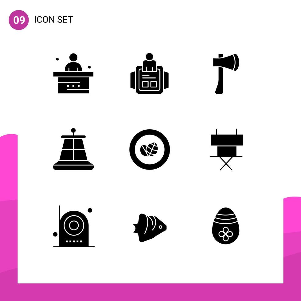 9 kreativ ikoner modern tecken och symboler av nautisk boj teknologi konstruktion yxa verktyg redigerbar vektor design element