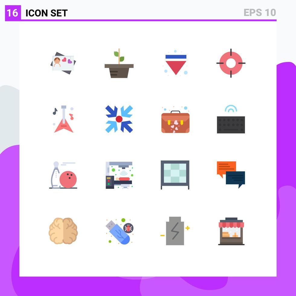 16 universell platt Färg tecken symboler av instrument ux eject ui grundläggande redigerbar packa av kreativ vektor design element