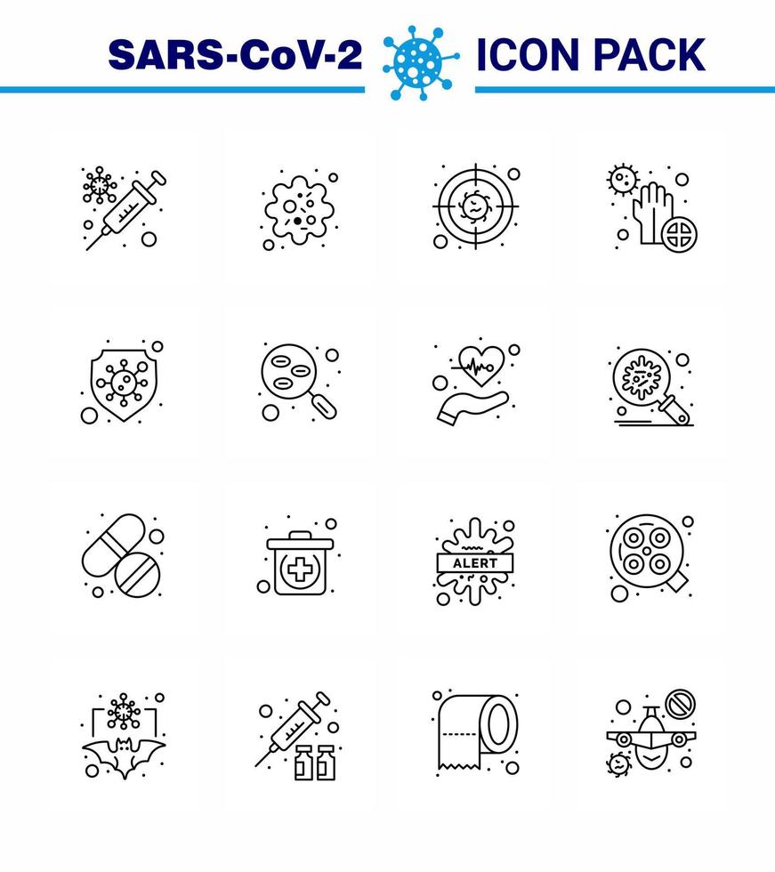 covid19 Corona-Virus-Kontaminationsprävention blaues Symbol 25 Pack wie Schutzhände Zielkrankheit Covid-Virus-Coronavirus 2019nov-Krankheitsvektor-Designelemente vektor