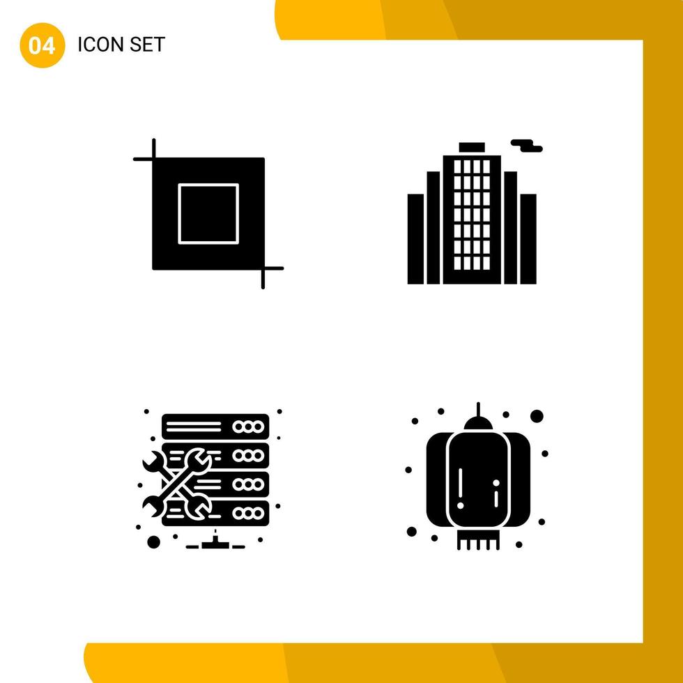 4 Icon Set Solid Style Icon Pack Glyphensymbole isoliert auf weißem Hintergrund für responsives Website-Design vektor