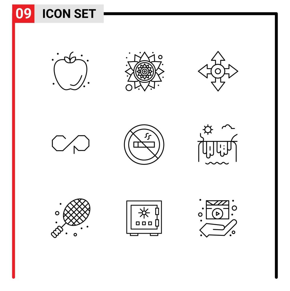 9 kreative Symbole moderne Zeichen und Symbole der Reisehotelkarte Kryptowährungsmünze editierbare Vektordesign-Elemente vektor