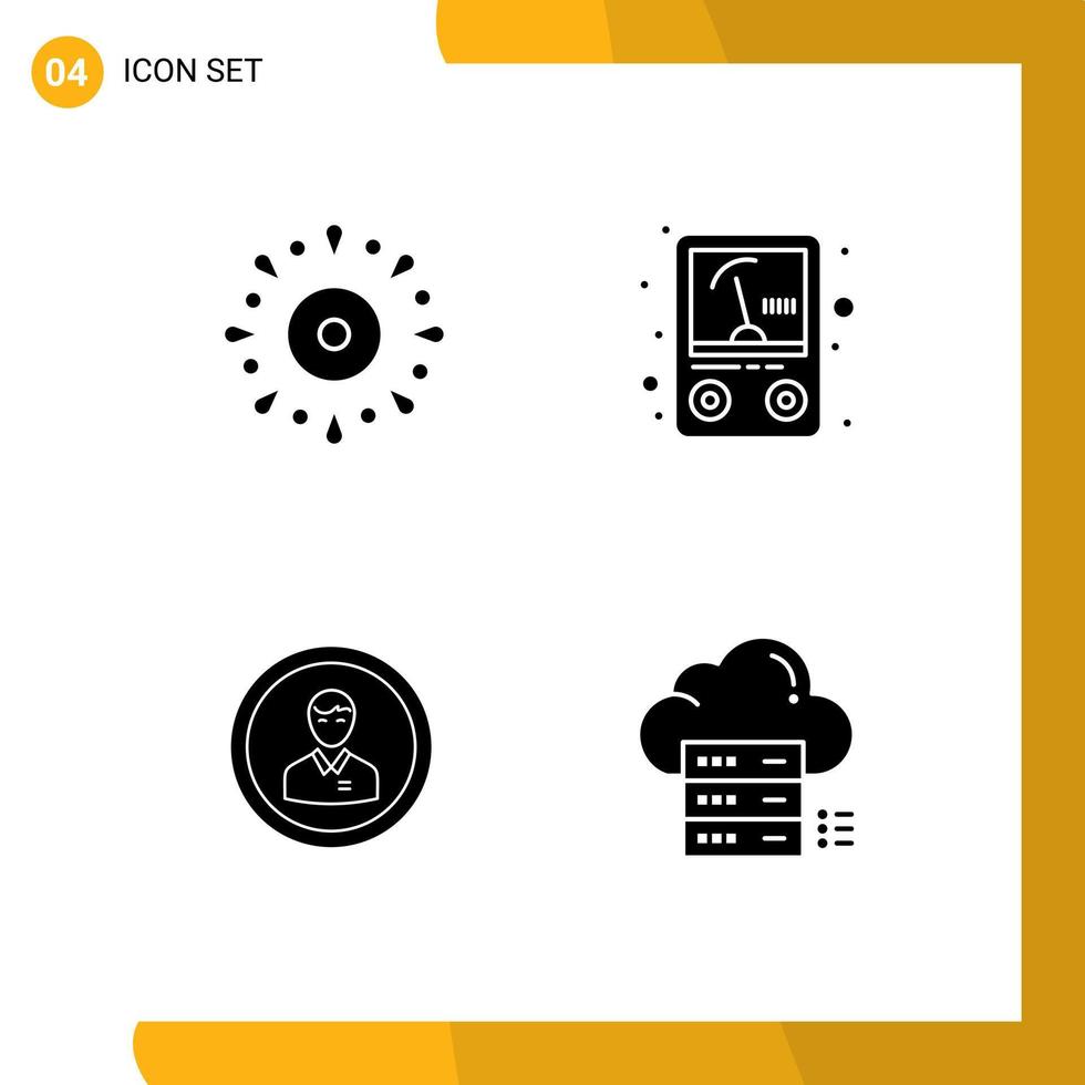 4 thematische Vektor-Solid-Glyphen und editierbare Symbole der Feier Business Holiday Meter Man editierbare Vektordesign-Elemente vektor