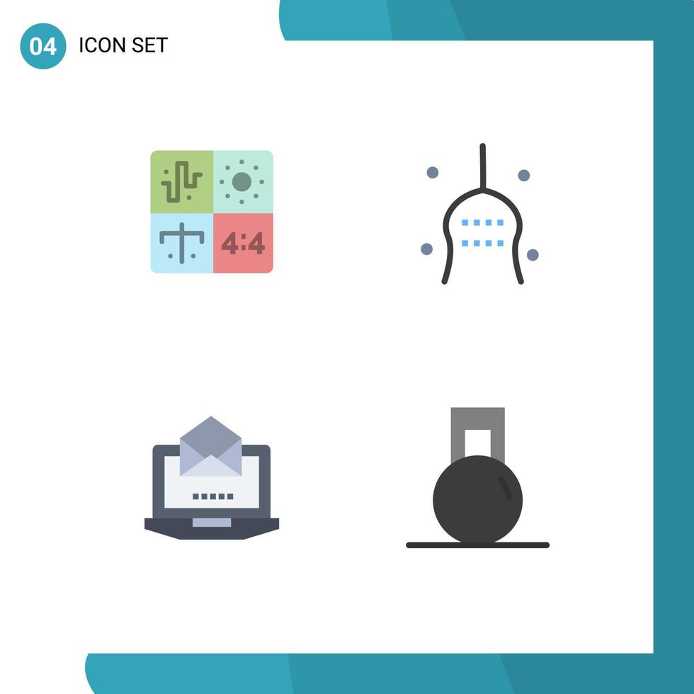 4 universell platt ikoner uppsättning för webb och mobil tillämpningar audio Kalkon teknik vidskepelse bärbar dator redigerbar vektor design element