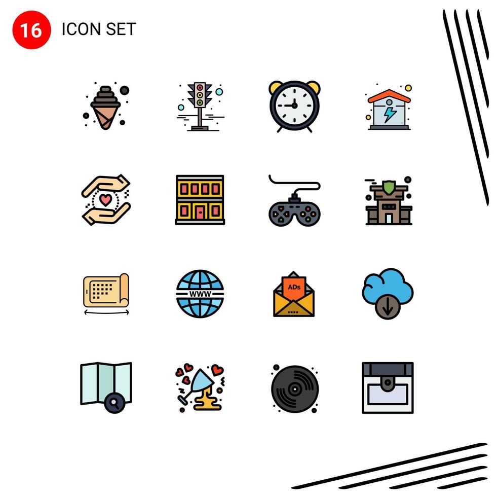 16 kreativ ikoner modern tecken och symboler av företag hus klocka Hem Kolla på redigerbar kreativ vektor design element