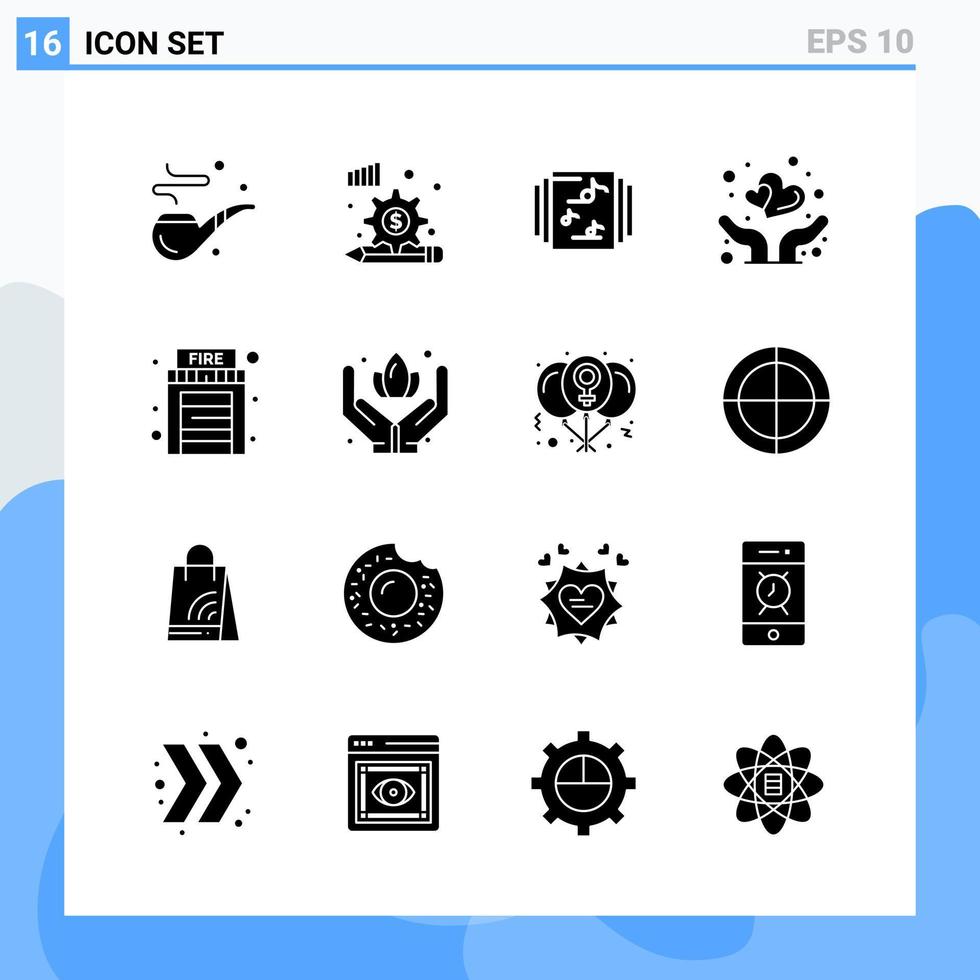 modern 16 fast stil ikoner glyf symboler för allmän använda sig av kreativ fast ikon tecken isolerat på vit bakgrund 16 ikoner packa vektor