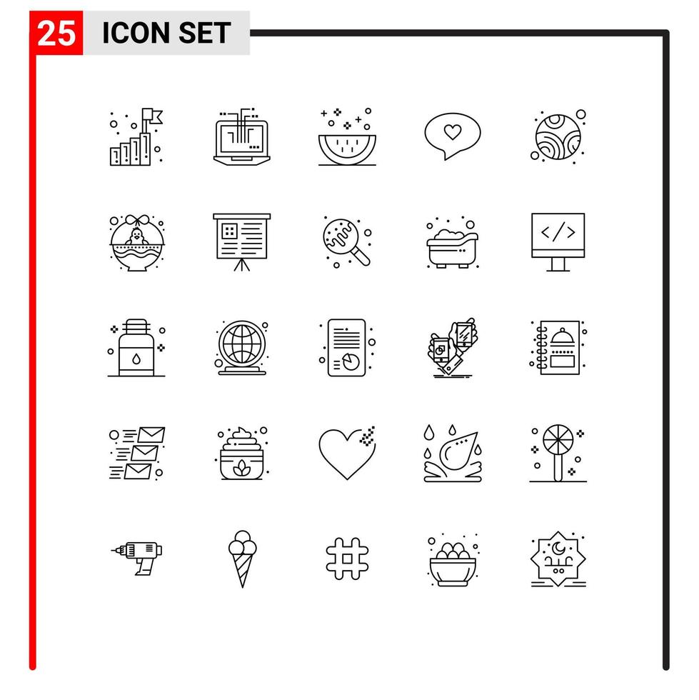 25 universell rader uppsättning för webb och mobil tillämpningar planet kärlek matlagning hjärta skiva redigerbar vektor design element