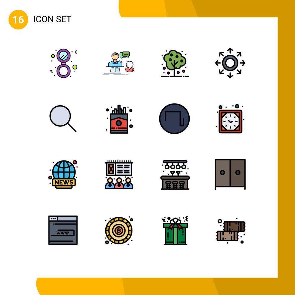 16 universell platt Färg fylld linje tecken symboler av Instagram cirkel Stöd data växt redigerbar kreativ vektor design element