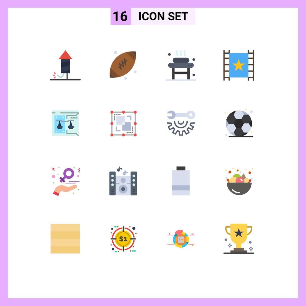 universell ikon symboler grupp av 16 modern platt färger av företag ström säng spelare wellness redigerbar packa av kreativ vektor design element