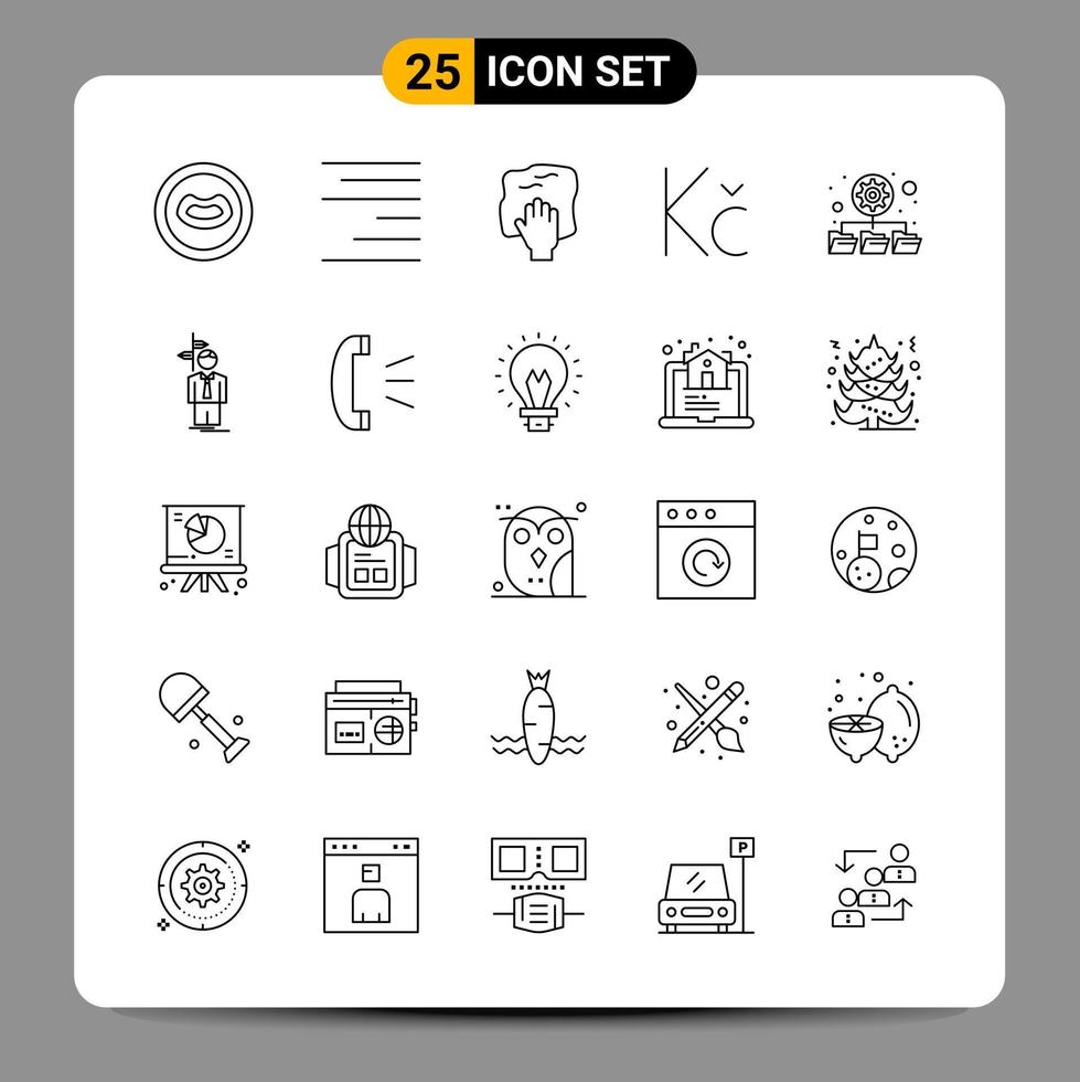 25 schwarze Symbolpaketumrisssymbole Zeichen für ansprechende Designs auf weißem Hintergrund 25 Symbole festgelegt vektor