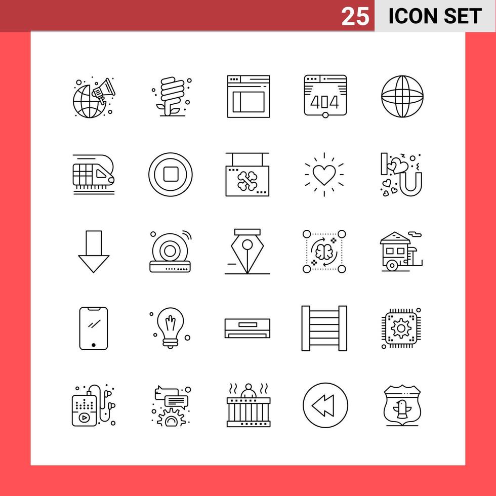 25 Icon Pack Line Style Umrisssymbole auf weißem Hintergrund einfache Zeichen für die allgemeine Gestaltung vektor