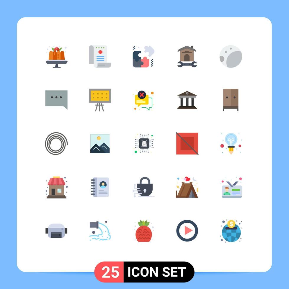 grupp av 25 modern platt färger uppsättning för baksida verktyg Rapportera reparera hus redigerbar vektor design element