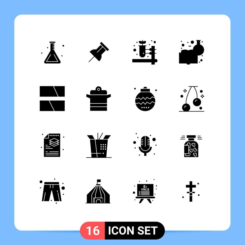 redigerbar vektor linje packa av 16 enkel fast glyfer av layout ram ört- testa redigering kemi utbildning redigerbar vektor design element